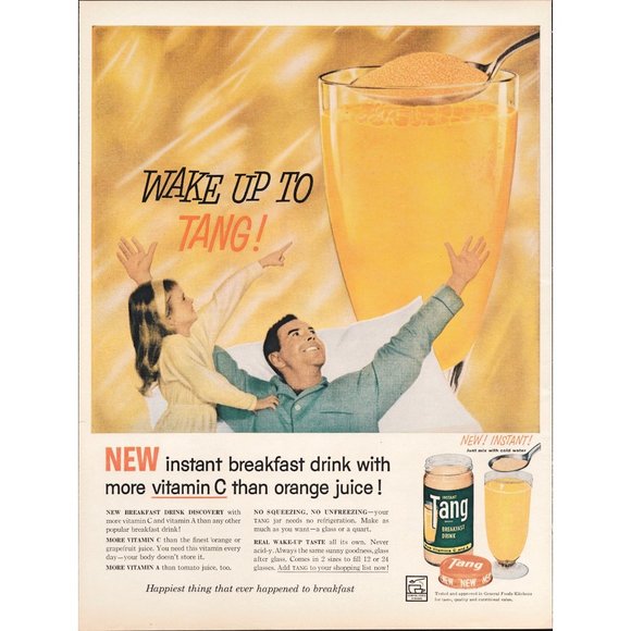 1959 Wake up to TANG Breakfast Drink Vintage Print Ad Dad Daughter Wall Art 50s - Picture 1 of 1